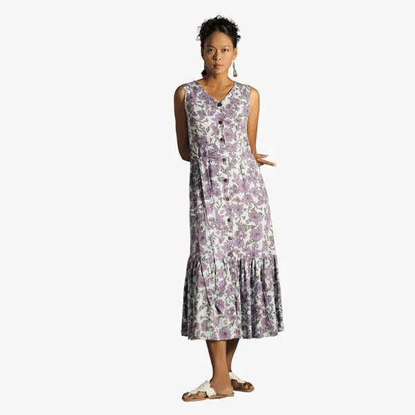 Váy Linen Nữ F2 Fashion & Freedom Summer Get Away D362-XT-S-0622 Màu Xanh/Tím Size S