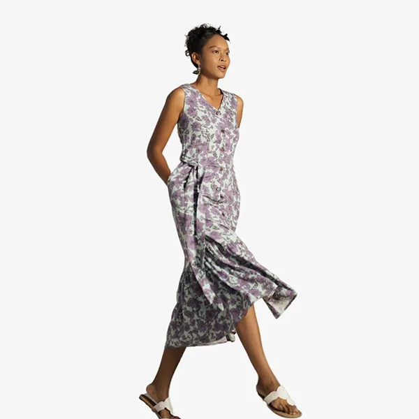 Váy Linen Nữ F2 Fashion & Freedom Summer Get Away D362-XT-S-0622 Màu Xanh/Tím Size S