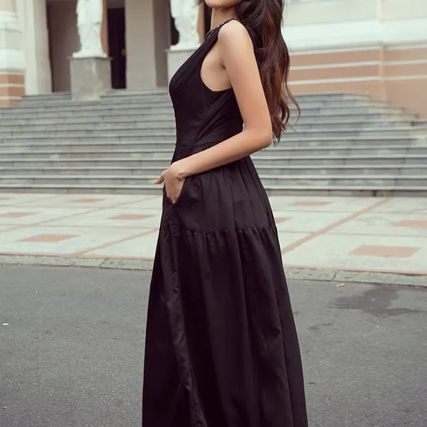 Váy Maxi Nữ F2 Fashion & Freedom City Girls D568-D-S-1221 Màu Đen Size S
