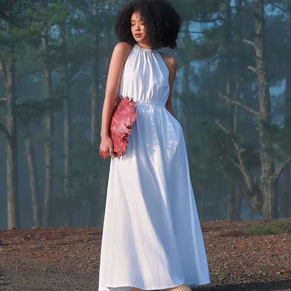 Váy Maxi Nữ F2 Fashion & Freedom Linen Into The Wood D808-S-0524 Màu Trắng Size S