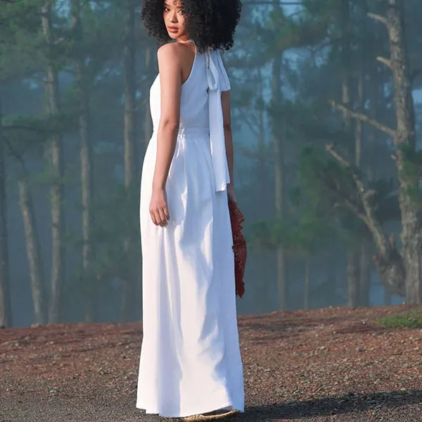 Váy Maxi Nữ F2 Fashion & Freedom Linen Into The Wood D808-S-0524 Màu Trắng Size S