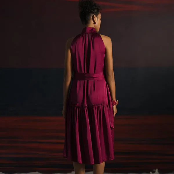 Váy Midi Cổ Yếm F2 Fashion & Freedom Summer Get Away D416-HT-S-0722 Màu Hồng Tím Size S