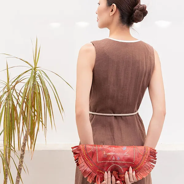 Váy Midi F2 Fashion & Freedom Linen D841-ND-S-0325 Màu Nâu Đậm Size S
