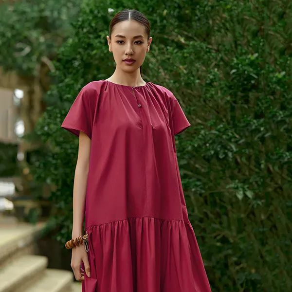 Váy Nữ F2 Fashion & Freedom D796-DR-L-0424 Màu Đỏ Tía Size L