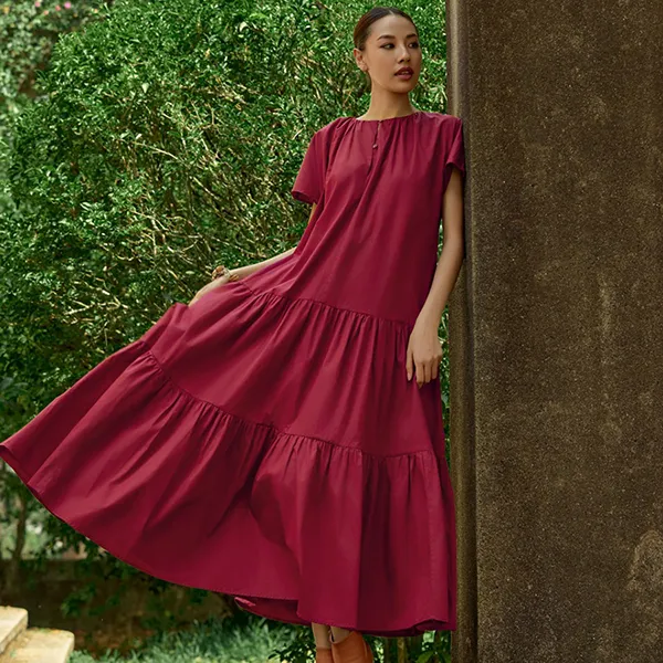 Váy Nữ F2 Fashion & Freedom D796-DR-L-0424 Màu Đỏ Tía Size L