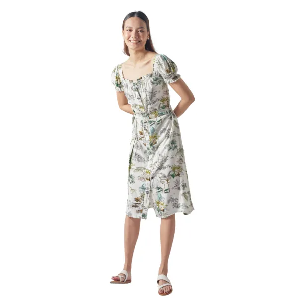 Váy Nữ F2 Fashion & Freedom Linen D451-HX-S-0321 Màu Xanh Hoa Size S