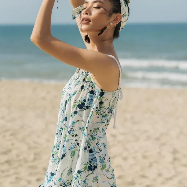 Váy Nữ F2 Fashion & Freedom Linen Modern Meets Heritage D432-TX-S-0620 Màu Trắng Xanh Size S
