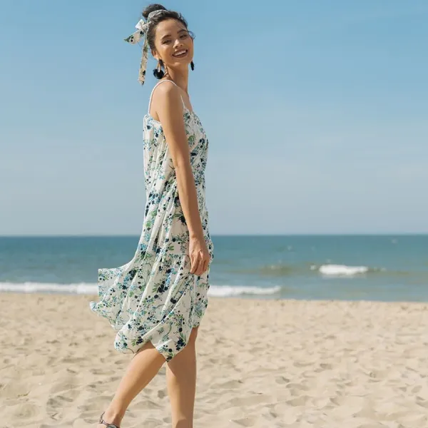 Váy Nữ F2 Fashion & Freedom Linen Modern Meets Heritage D432-TX-S-0620 Màu Trắng Xanh Size S