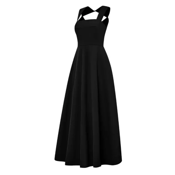 Váy Nữ F2 Fashion & Freedom Lụa D828-DEN-S-0824 Màu Đen Size S