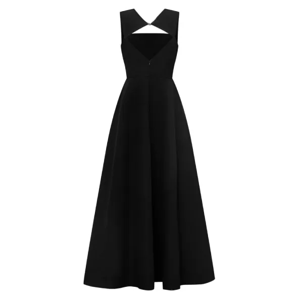 Váy Nữ F2 Fashion & Freedom Lụa D828-DEN-S-0824 Màu Đen Size S