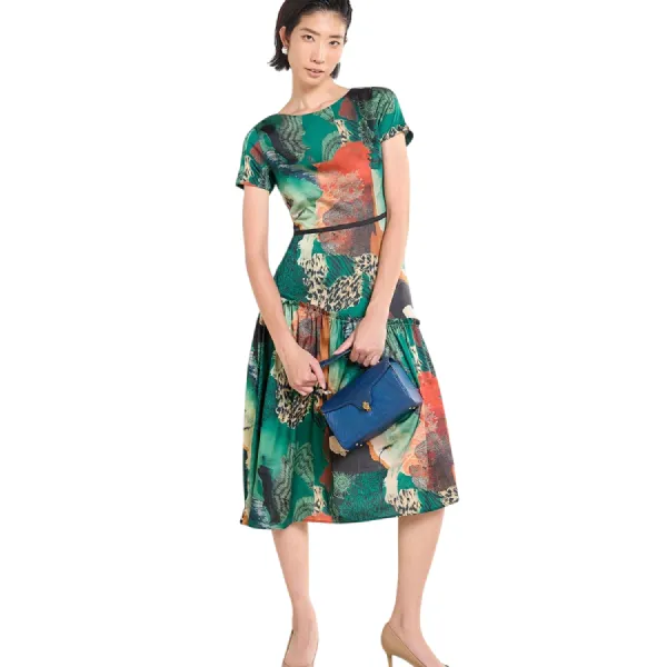 Váy Nữ F2 Fashion & Freedom Silk Tender Drit D341-XLA-S-0425 Màu Xanh Lá Size S