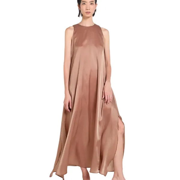 Váy Nữ F2 Fashion & Freedom Silk Tender Drit DT-D675-NN-S-0525 Màu Nâu Nhạt Size S