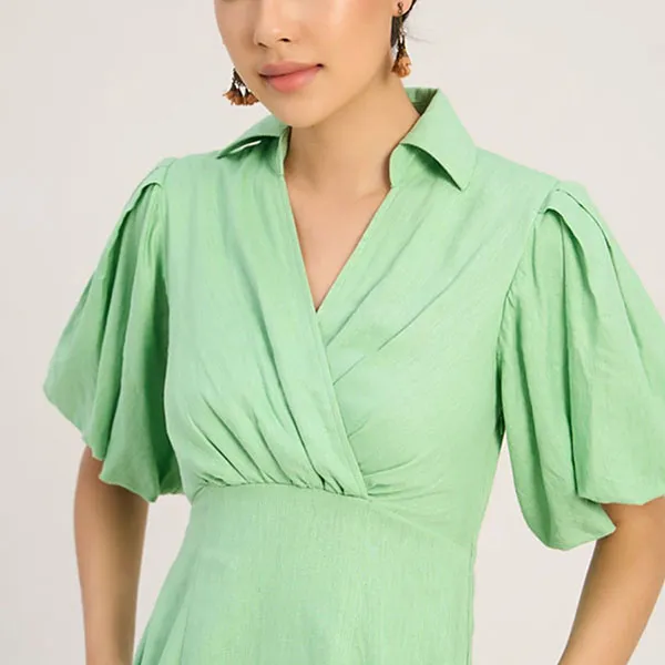 Váy Sơ Mi Nữ F2 Fashion & Freedom Linen The Art Of Styling D757-X-S-0923 Màu Xanh Size S