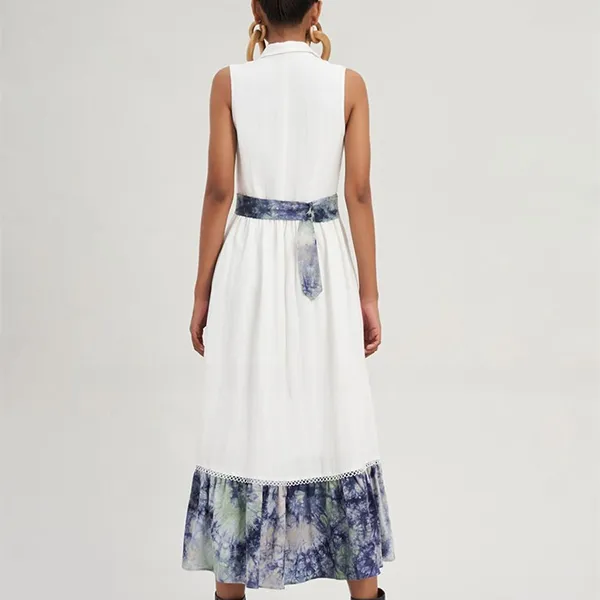 Váy Sơ Mi Nữ F2 Fashion & Freedom Modern Women's White Linen Dress D767-T-S-0923 Màu Trắng Size S