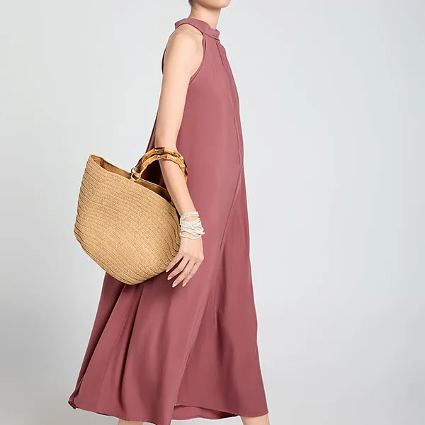 Váy Suông Cổ Yếm F2 Fashion & Freedom A Touch Of Effortless Elegance D836-S-1224 Màu Hồng Đất Size S