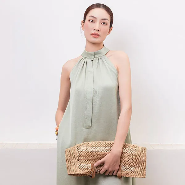 Váy Suông Cổ Yếm F2 Fashion & Freedom D836-S-1124 Màu Xanh Lợt Size S