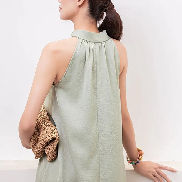 Váy Suông Cổ Yếm F2 Fashion & Freedom D836-S-1124 Màu Xanh Lợt Size S