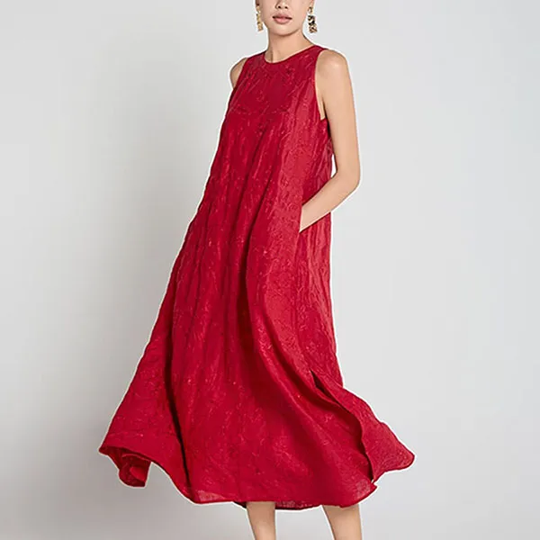 Váy Suông F2 Fashion & Freedom Linen A Touch Of Effortless Elegance DT-D675-DO-S-0125 Màu Đỏ Size S