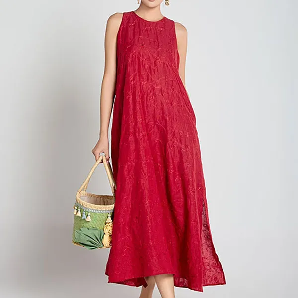 Váy Suông F2 Fashion & Freedom Linen A Touch Of Effortless Elegance DT-D675-DO-S-0125 Màu Đỏ Size S