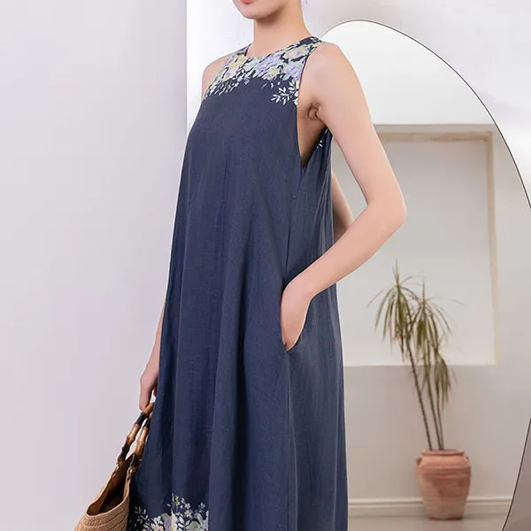 Váy Suông F2 Fashion & Freedom Linen DT-D675-XDH-S-1224 Màu Xanh Đen Size S