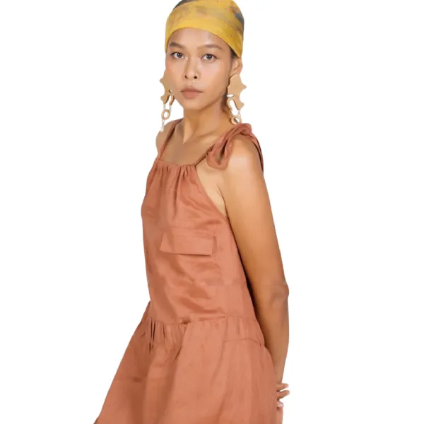 Váy Suông Nữ F2 Fashion & Freedom New Linen New Horizon D364-ND-S-0322 Màu Nâu Đất Size S