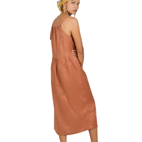 Váy Suông Nữ F2 Fashion & Freedom New Linen New Horizon D364-ND-S-0322 Màu Nâu Đất Size S