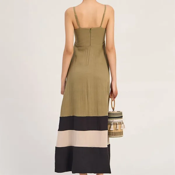 Váy Suông Nữ F2 Fashion & Freedom Women's Linen Dress In Creamy Blue And Black The Art Of Styling D762-XKD-S-0923 Màu Xanh Đen Size S