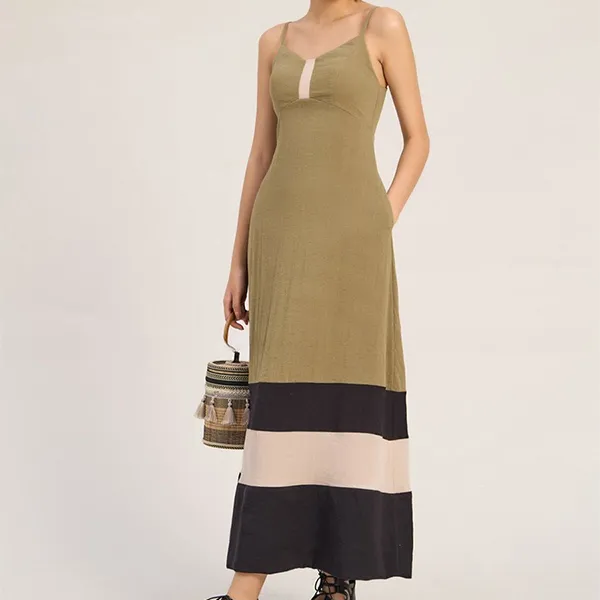 Váy Suông Nữ F2 Fashion & Freedom Women's Linen Dress In Creamy Blue And Black The Art Of Styling D762-XKD-S-0923 Màu Xanh Đen Size S
