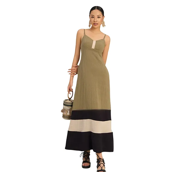 Váy Suông Nữ F2 Fashion & Freedom Women's Linen Dress In Creamy Blue And Black The Art Of Styling D762-XKD-S-0923 Màu Xanh Đen Size S