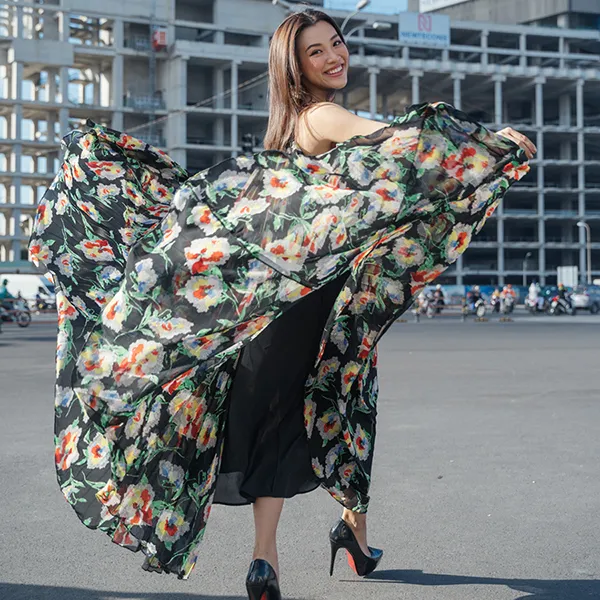 Váy Voan Hai Dây Nữ F2 Fashion & Freedom City Girl D743-DH-S-0823 Màu Đen Size S