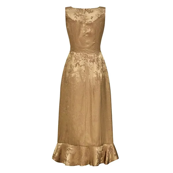 Váy Xòe Nữ F2 Fashion & Freedom Brown Brocade Dress D815-NAU-S-0524 Màu Nâu Size S