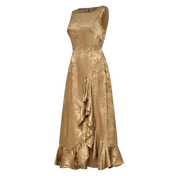 Váy Xòe Nữ F2 Fashion & Freedom Brown Brocade Dress D815-NAU-S-0524 Màu Nâu Size S
