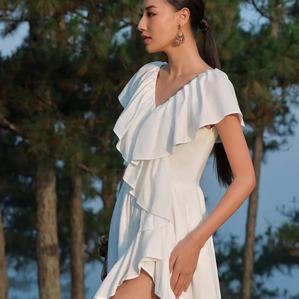 Váy Xòe Nữ F2 Fashion & Freedom Kate Into The Wood D807-S-0524 Màu Trắng Size S