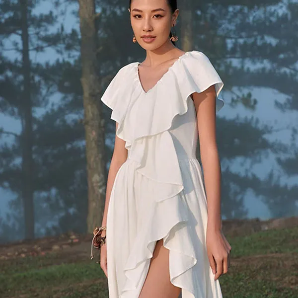 Váy Xòe Nữ F2 Fashion & Freedom Kate Into The Wood D807-S-0524 Màu Trắng Size S