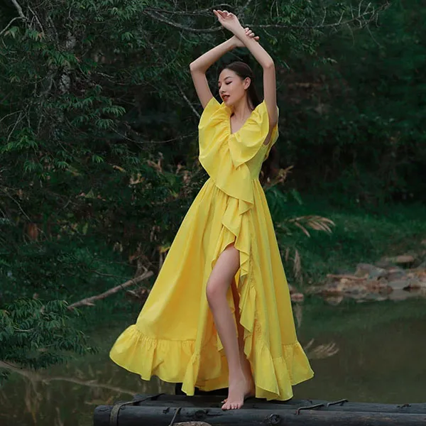 Váy Xòe Nữ F2 Fashion & Freedom Kate Into The Wood D807-V-S-0524 Màu Vàng Size S