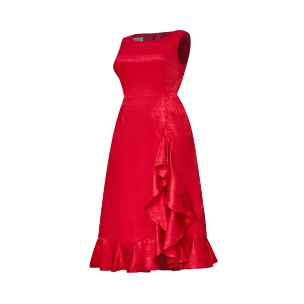 Váy Xòe Nữ F2 Fashion & Freedom Red Brocade Dress D815-DO-S-0524 Màu Đỏ Size S