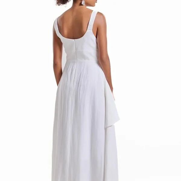 Váy Xòe Nữ F2 Fashion & Freedom White Linen Dress D812-TRANG-S-0724 Màu Trắng Size S