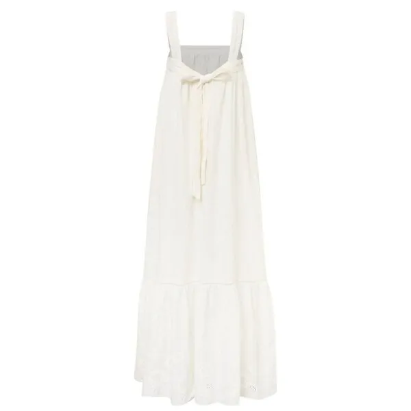 Váy Xòe Nữ F2 Fashion & Freedom White Linen Dress D824-TRANG-S-0724 Màu Trắng Size S