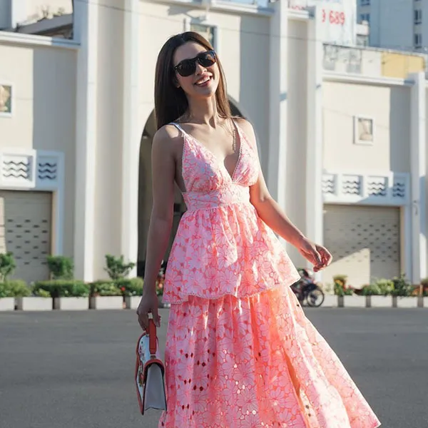 Váy Xòe Nữ F2 Fashion & Freedom Women's City Girl D753-H-S-0923 Màu Hồng Size S