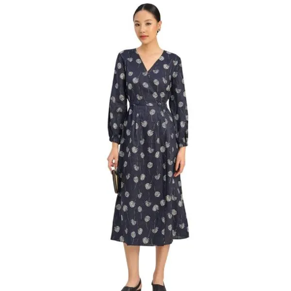 Váy Xòe Nữ F2 Fashion & Freedom Women's The Art Of Styling D450-XHT-S-0923 Màu Xanh Họa Tiết Size S
