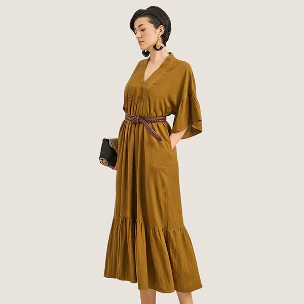 Váy Xòe Nữ F2 Fashion & Freedom Women's The Girl In Vogue D756-VN-S-0923 Màu Vàng Nghệ Size S