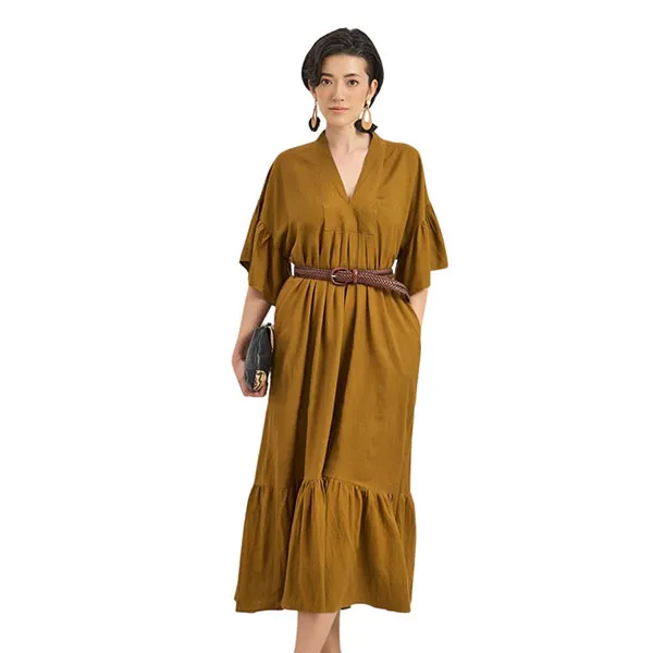 Váy Xòe Nữ F2 Fashion & Freedom Women's The Girl In Vogue D756-VN-S-0923 Màu Vàng Nghệ Size S