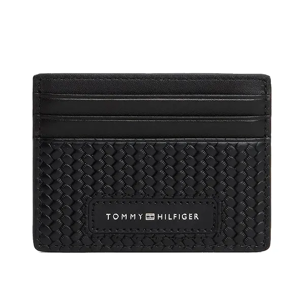 Ví Đựng Thẻ Nam Tommy Hilfiger Woven Texture Card Holder 13725 - BDS Màu Đen