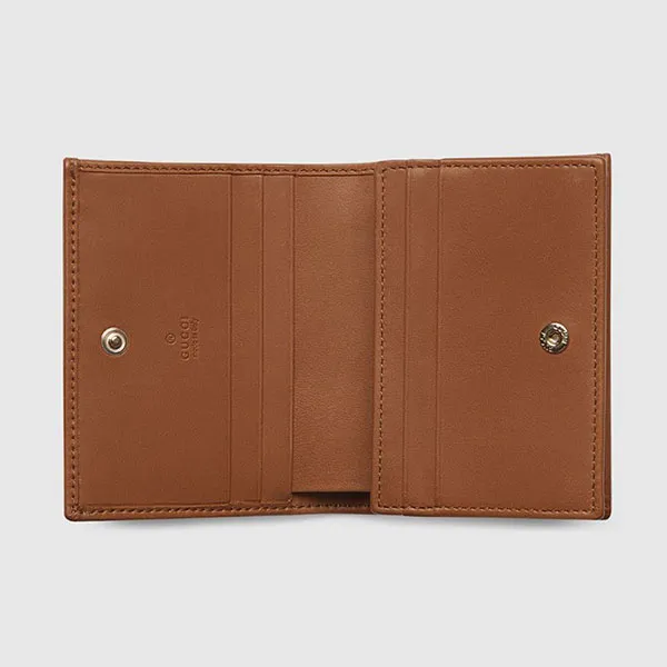 Ví Nữ Gucci GG Beige & Brown 1955 Horsebit Card Holder Wallet Màu Be Nâu