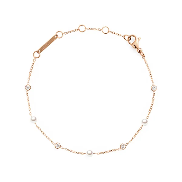 Vòng Đeo Tay Daniel Wellington Pearl Bracelet Rose Gold DW00401953 Màu Vàng Hồng