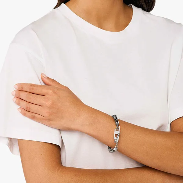 Vòng Đeo Tay Diesel Chain Bracelet Stainless Steel Bracelet DX1540040 Màu Bạc