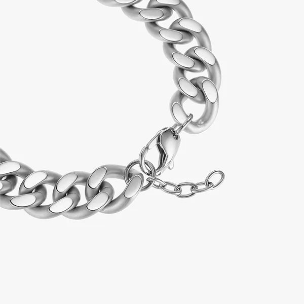 Vòng Đeo Tay Nam Diesel Men's Chain Link Bracelet With D Logo DX1432040 Màu Bạc