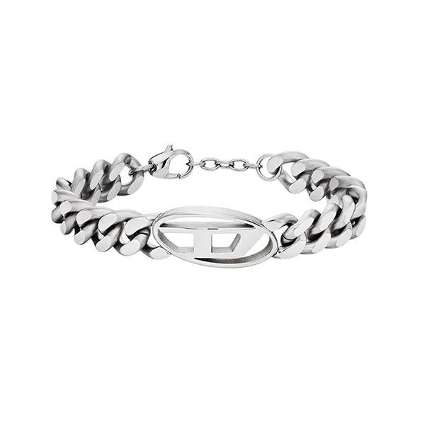 Vòng Đeo Tay Nam Diesel Men's Chain Link Bracelet With D Logo DX1432040 Màu Bạc