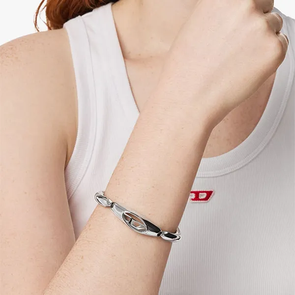 Vòng Đeo Tay Diesel Stainless Steel Bangle Bracelet DX1643040 Màu Bạc