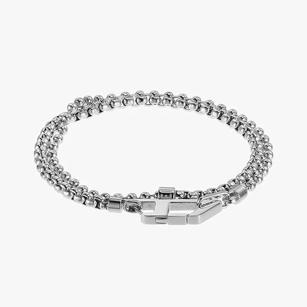 Vòng Đeo Tay Diesel Stainless Steel Chain Bracelet DX1473040 Màu Bạc